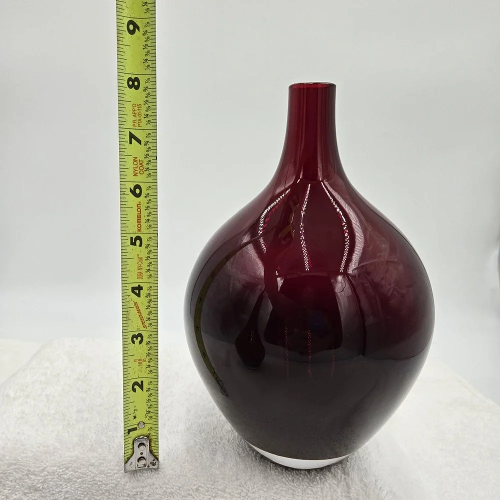 IKEA Salong Vase Set Of 2 Ruby Red Art Blown Glass Designed By Johanna Jelinek